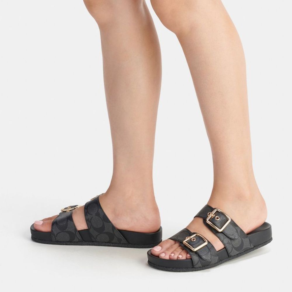 NWT Coach Outlet Allanah Sandal In Signature Canvas - Picture 5 of 6